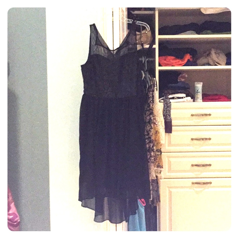 Black sequined bodice dress
